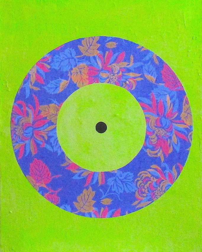 Focal Point (3), acrylic, collage on canvas, 16" x 20", $550