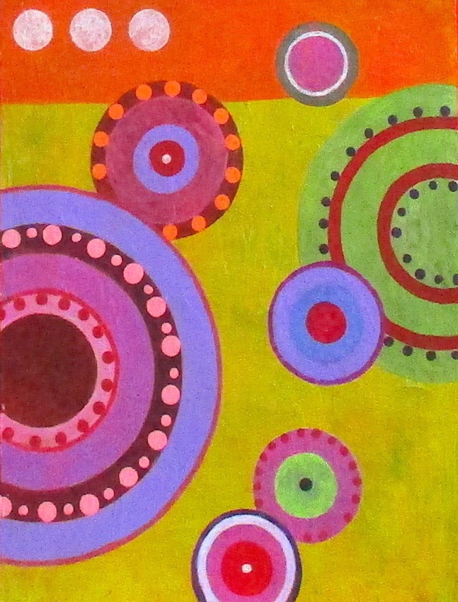 Cirque 5, acrylic on 300 lb Arches paper, 11" x 14", $650