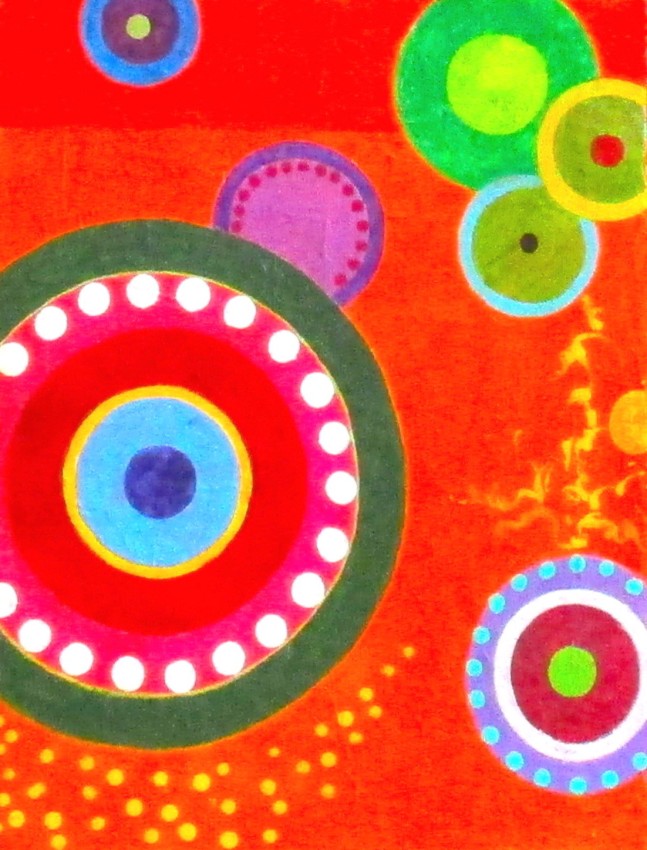 Cirque 7, acrylic on 300 lb Arches paper, 11" x 14", $650